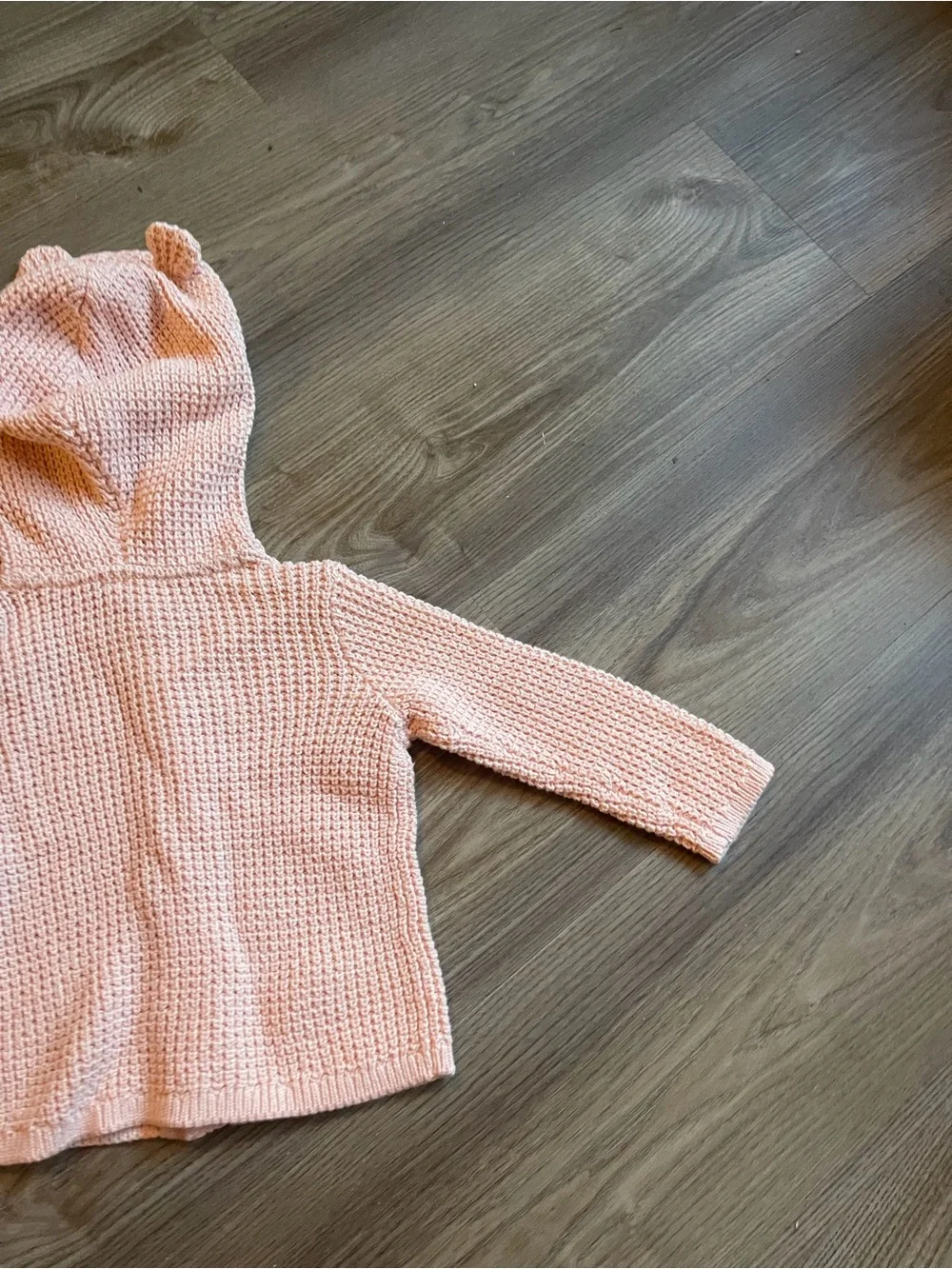 Carter's Knit Hooded Sweater Cardigan Baby Girl Bear Ear Jacket Size 12 M NEW